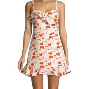 NWT Black Halo Zalda Pink Candied Tulip Ruffle Hem Midi dress size 10